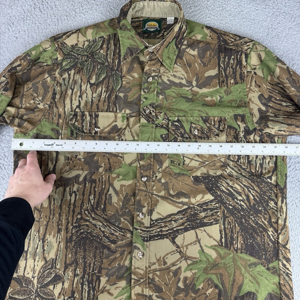 Cabelas Shirt Mens XL Realtree Camo Heavyweight Long Sleeve Button Up USA Vtg‎ - Picture 6 of 10
